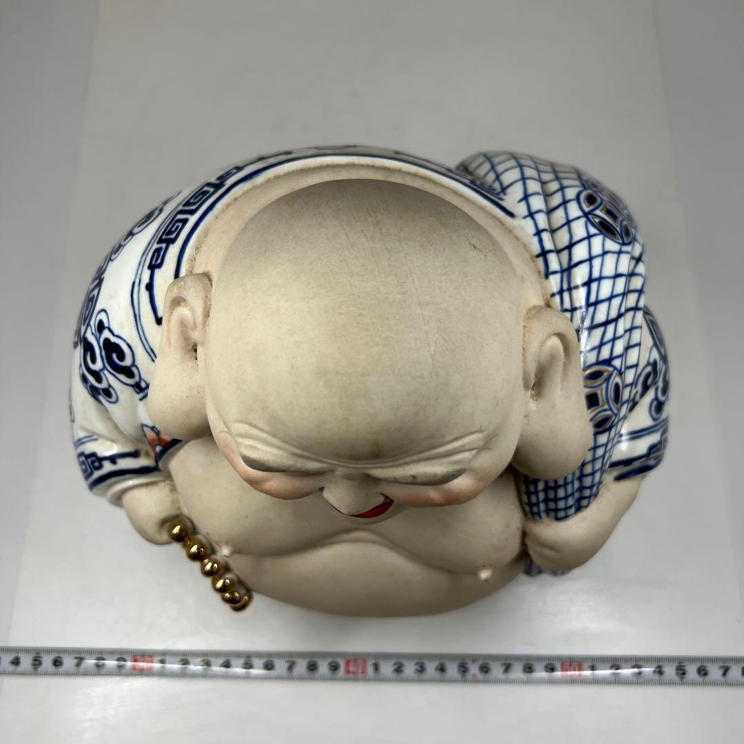 中国美術　景徳鎮布袋置物　高さ約24㎝ 東Y7-0520⑤