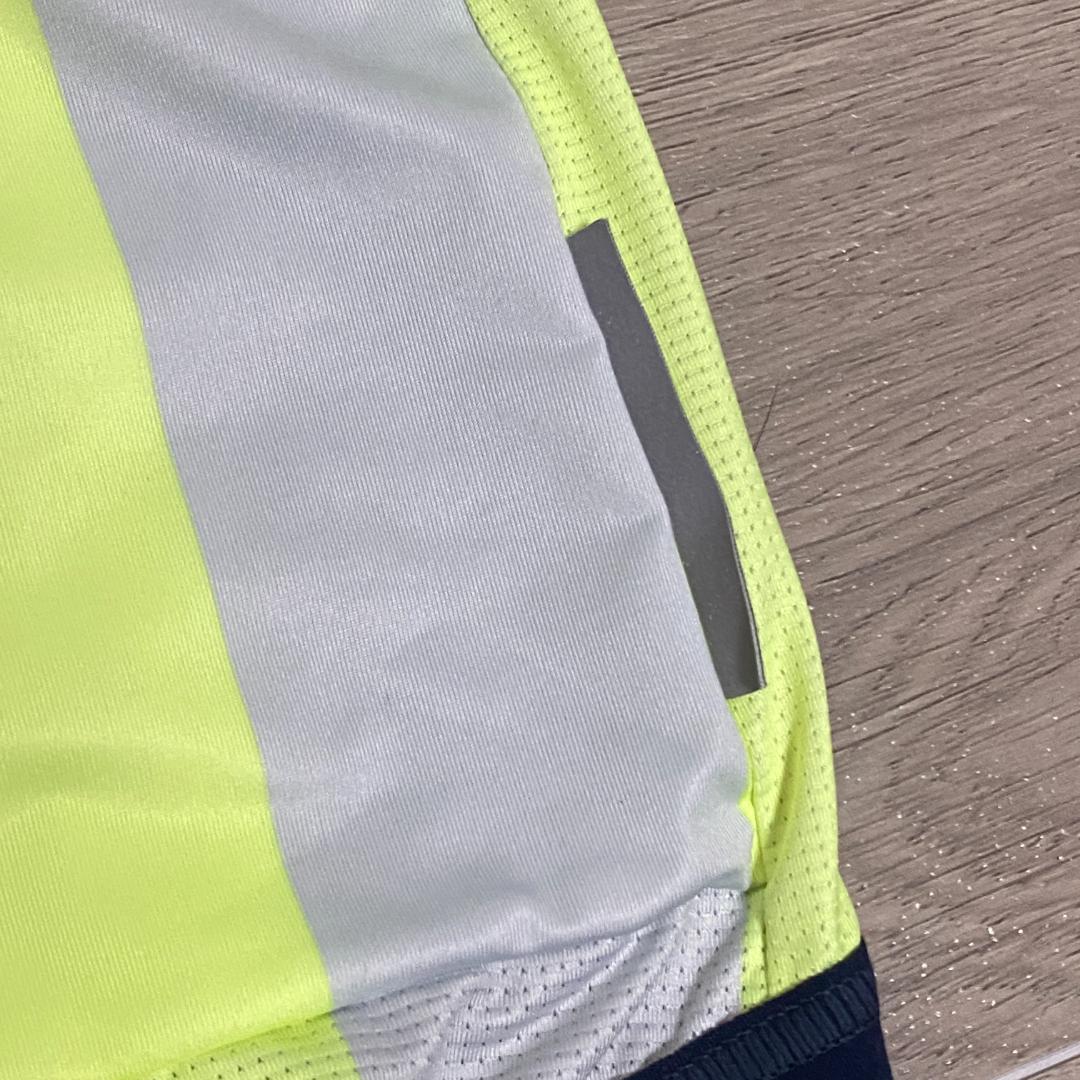 【美品】 サイクルジャージ XS イエロー系 チェッカー