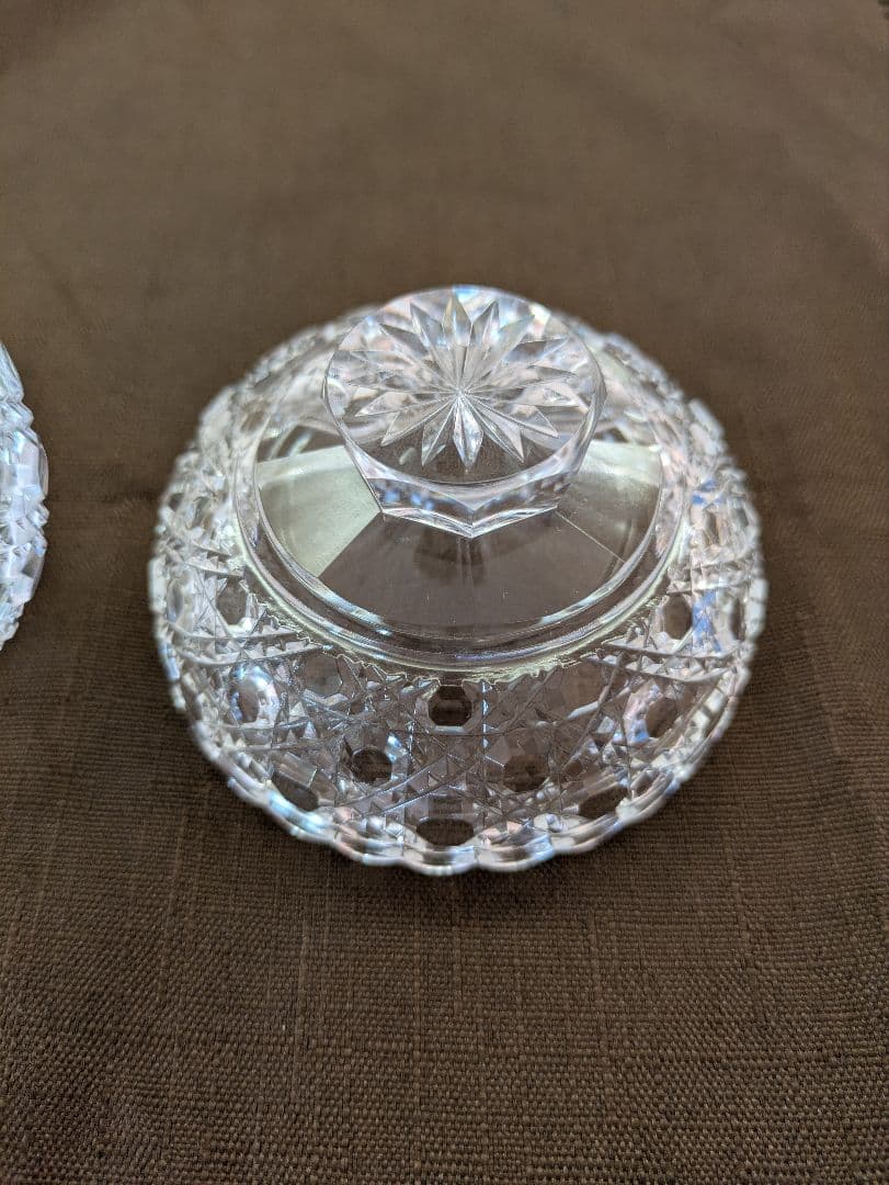 江戸切子　八角籠目　最高級　蓋付きグラス