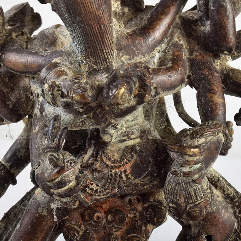 中国　古銅　チベット仏　歓喜仏　仏像　時代箱付　D　R9110