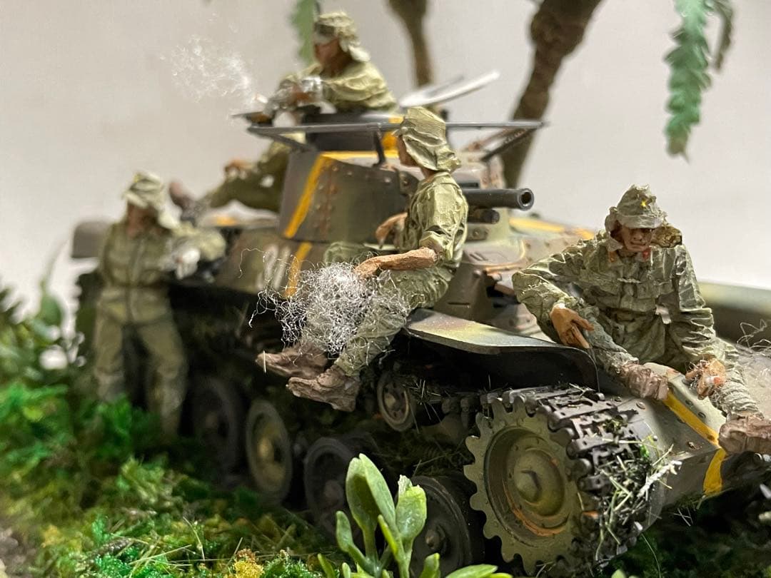 戦車ジオラマ　1/35 日本陸軍97式戦車と戦車兵