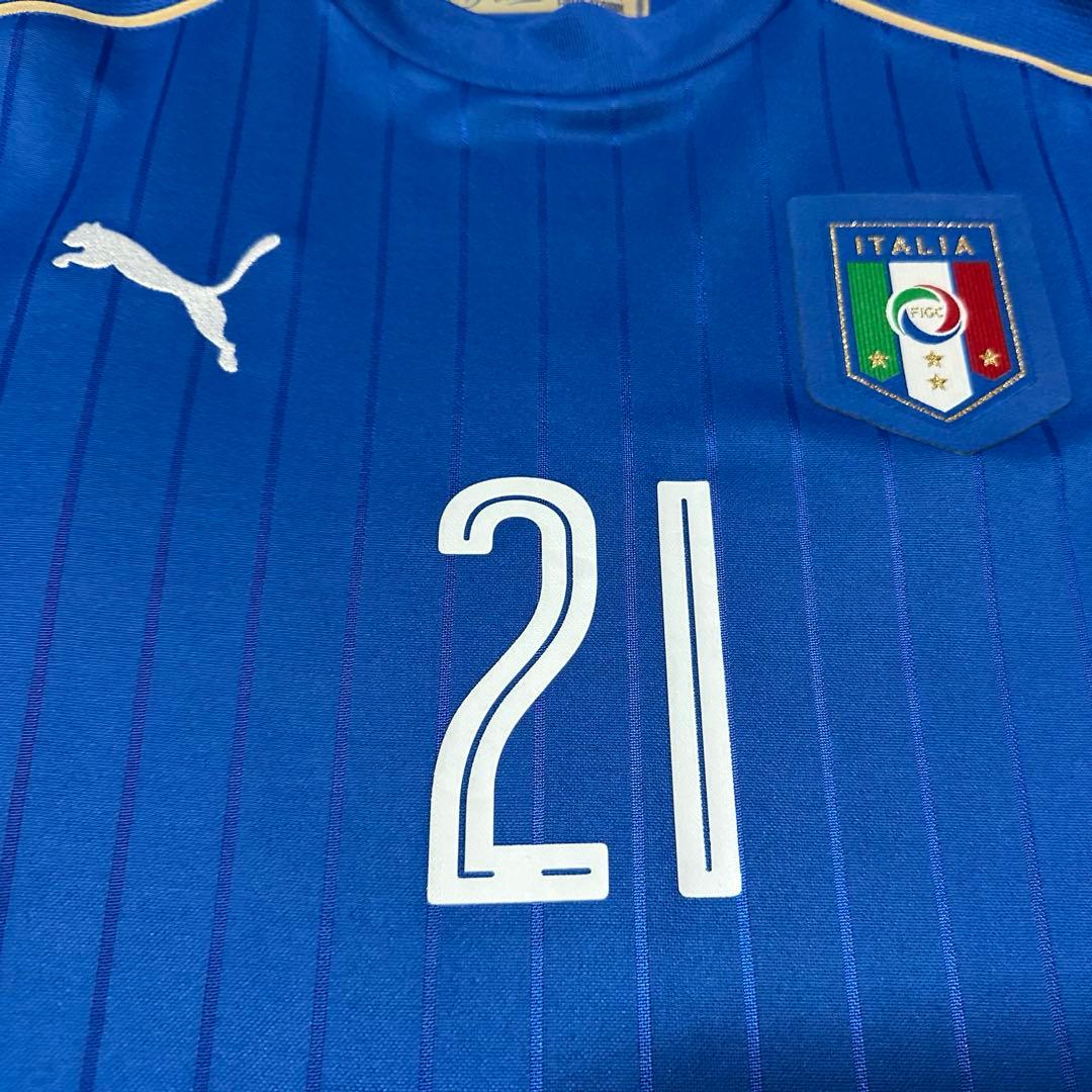 【正規品／極美品】イタリア代表 16-17ホーム #21ピルロ日本M