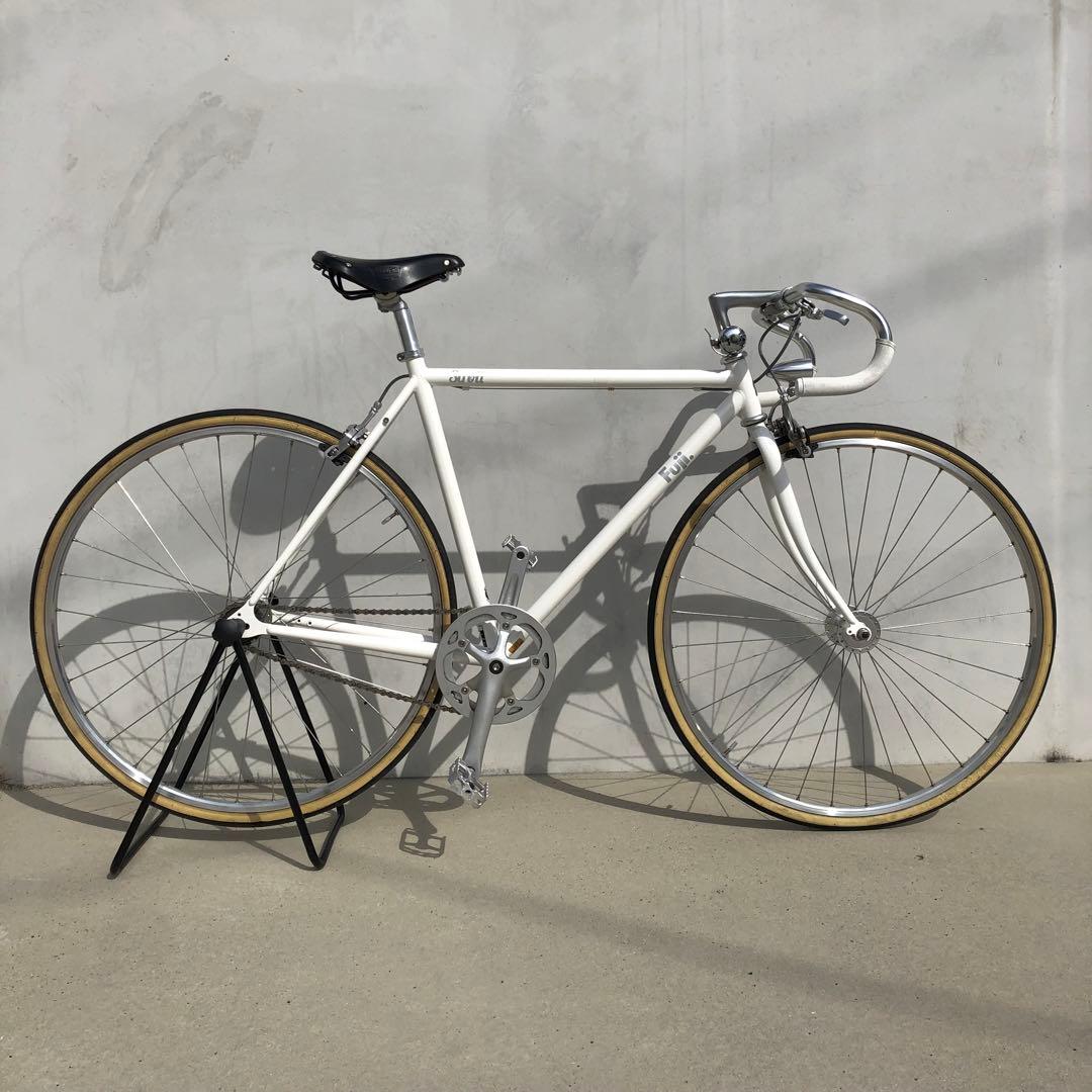 【送料込・美品】FUJI STROLL ピスト 52 シングル クロスバイク 白