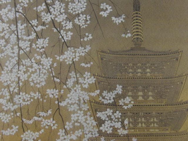 大坪由明、【醍醐春宵】、希少な額装用画集より、新品額装付、状態良好