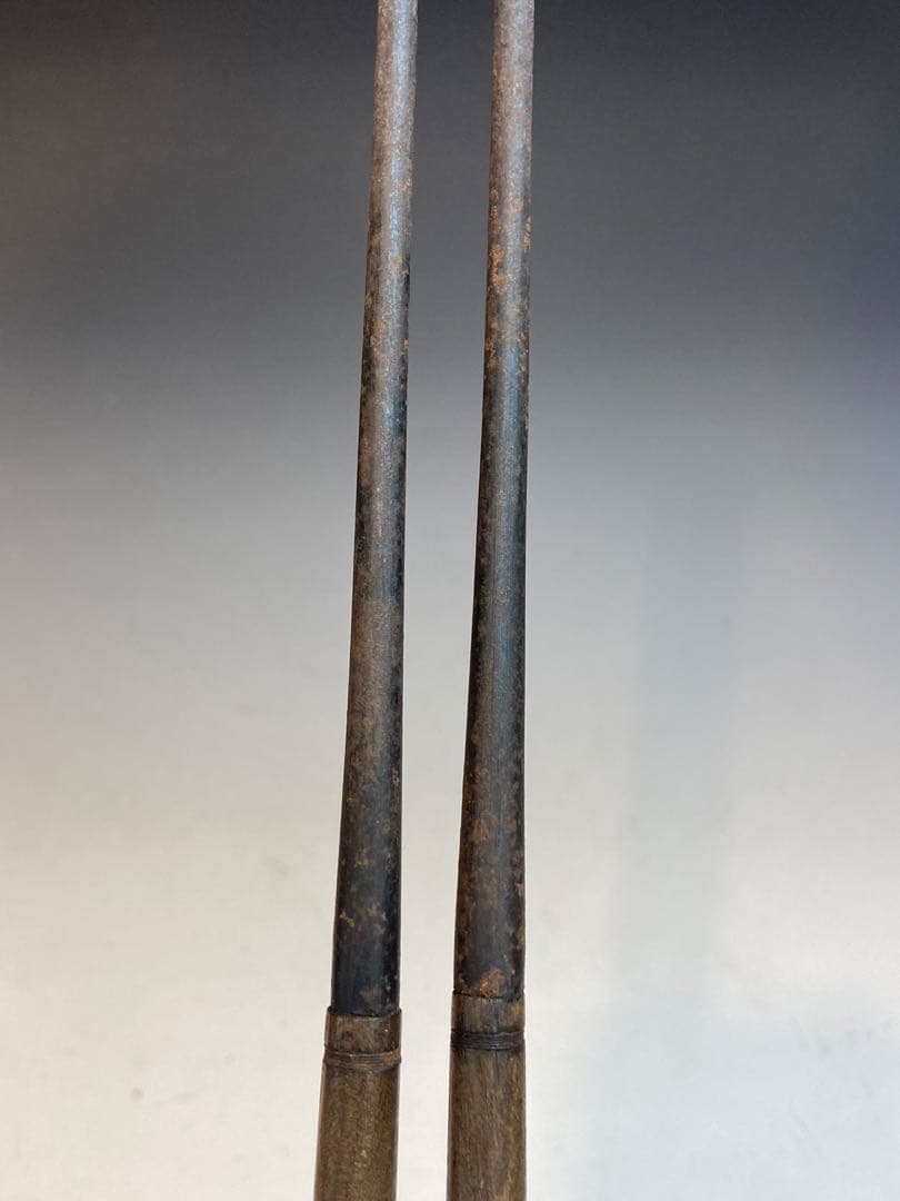 即中斎書付箱 釜師 吉羽與兵衛与兵衛 作 真鍮椎形火箸 茶道具