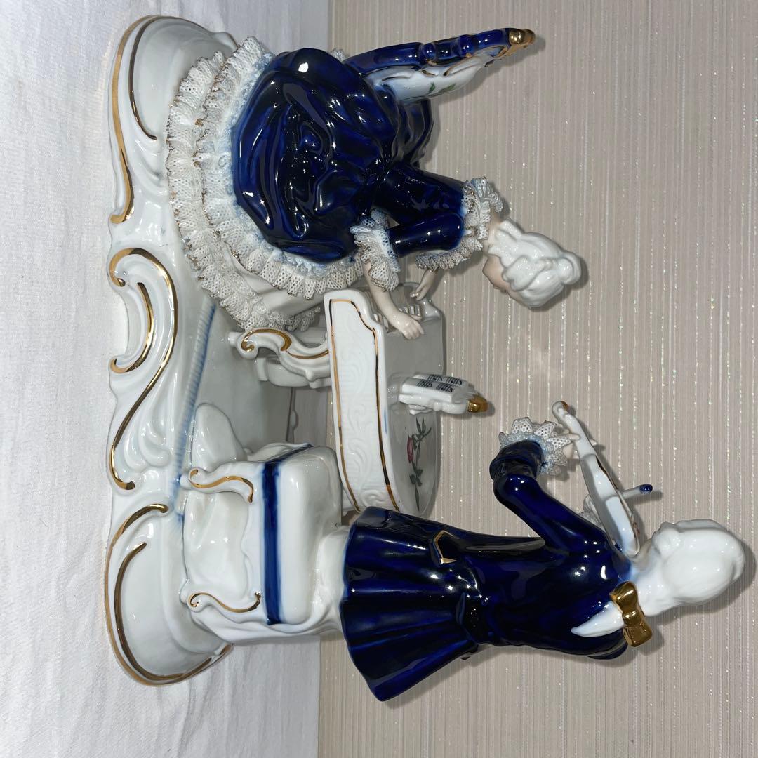 加藤工芸 ドレスドール陶器人形　バイオリンとピアノ