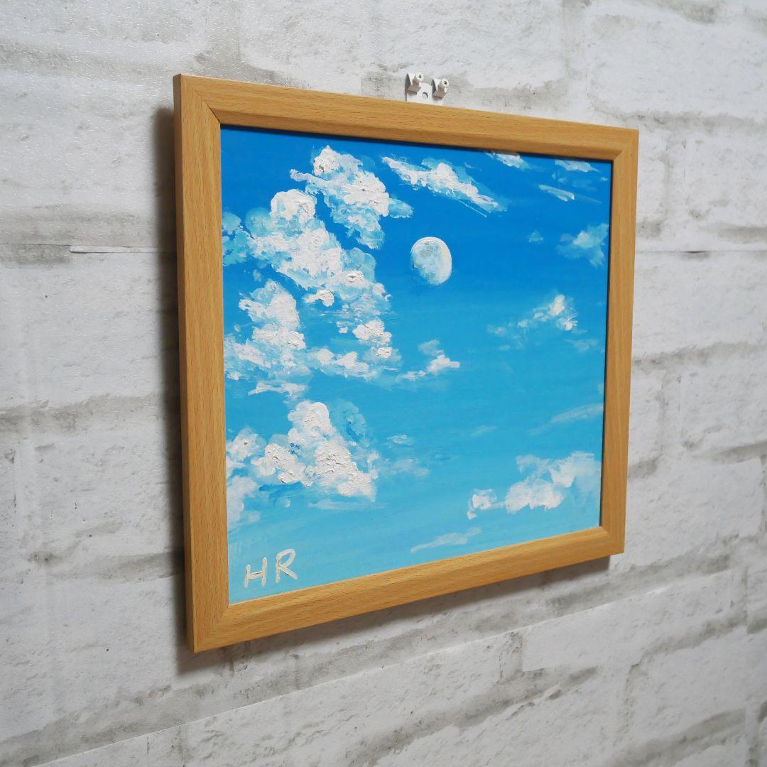 油絵 絵画【真昼の月】