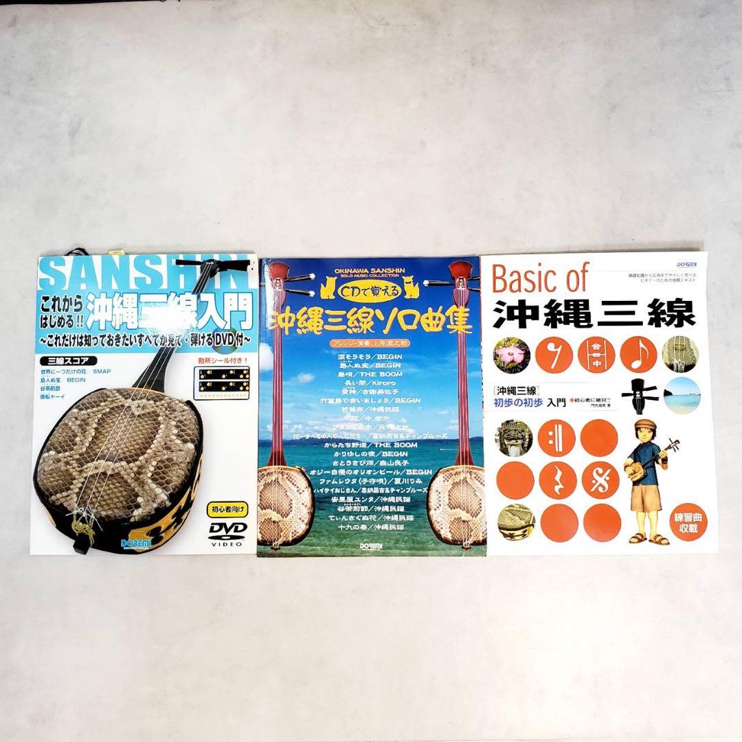 【極美品・すぐ始められる】沖縄三線 本蛇皮張り 付属品多数 初心者セット