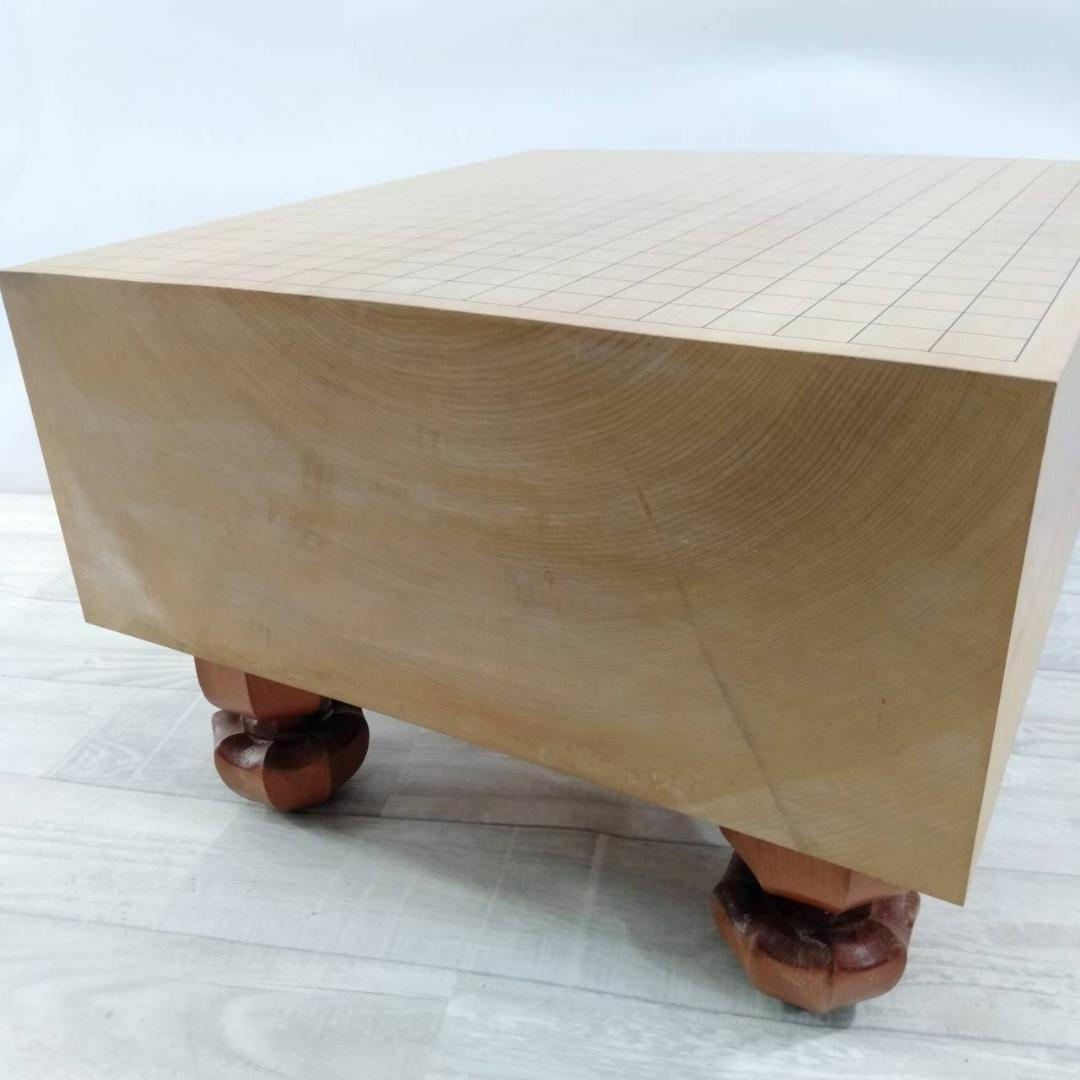 【良品】碁盤 5寸8分 板目 木裏 ヘソ付き 33号 蛤碁石付き