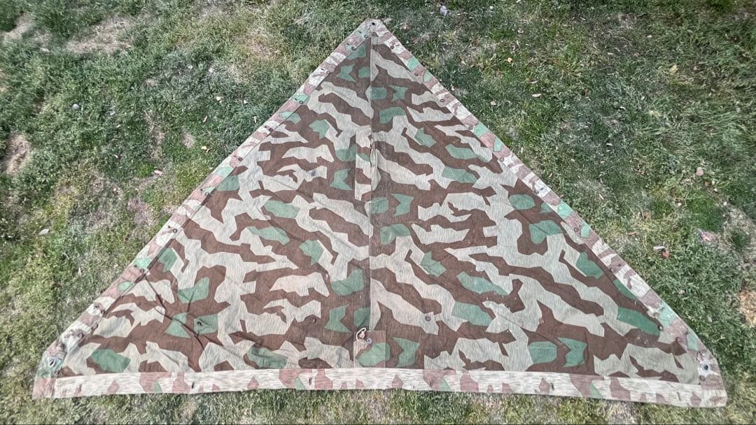 実物　ドイツ国防軍　ナチ◯ドイツ　軍幕　1945年製　スプリンターカモ
