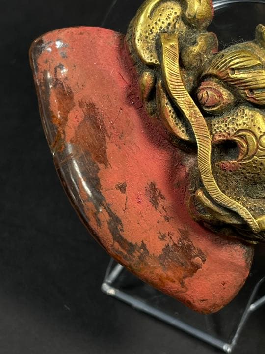 五股金剛杵月刀法器 鎏金法物 蔵出天然水晶刃嵌 金剛降魔法器 大逸品