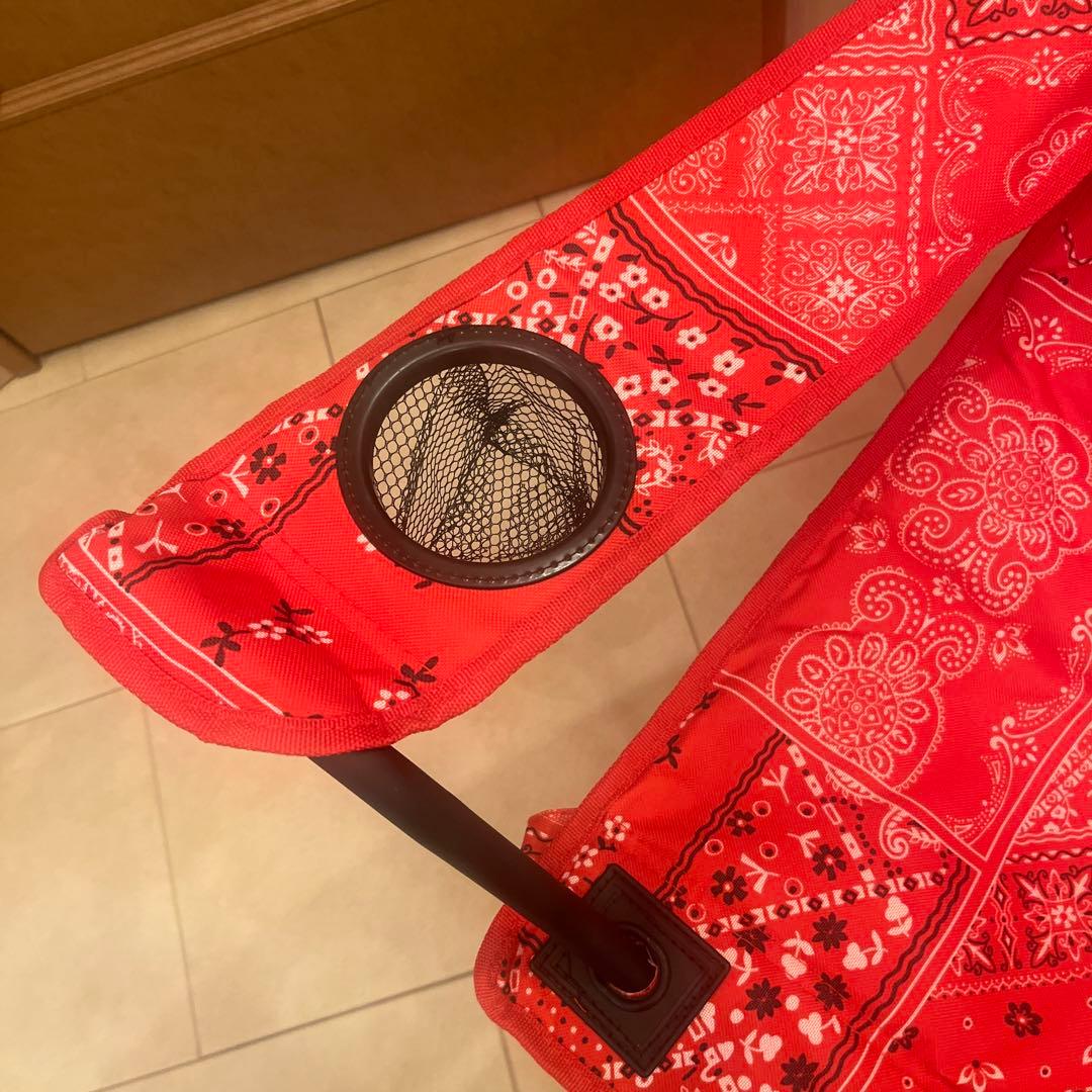 新品　DIESEL ディーゼル アウトドアチェア　 赤 ペイズリー柄