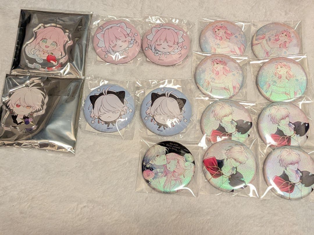 花秘める君のメテオール 花メテ スタンプ オーロラ缶バッジ