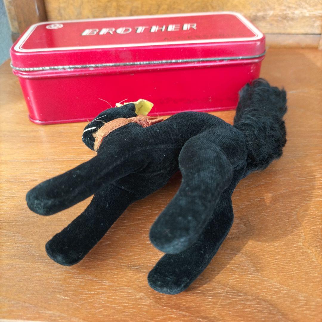 ビンテージ　シュタイフ　トム　キャット　黒猫　別珍製　高さ１０cm　②