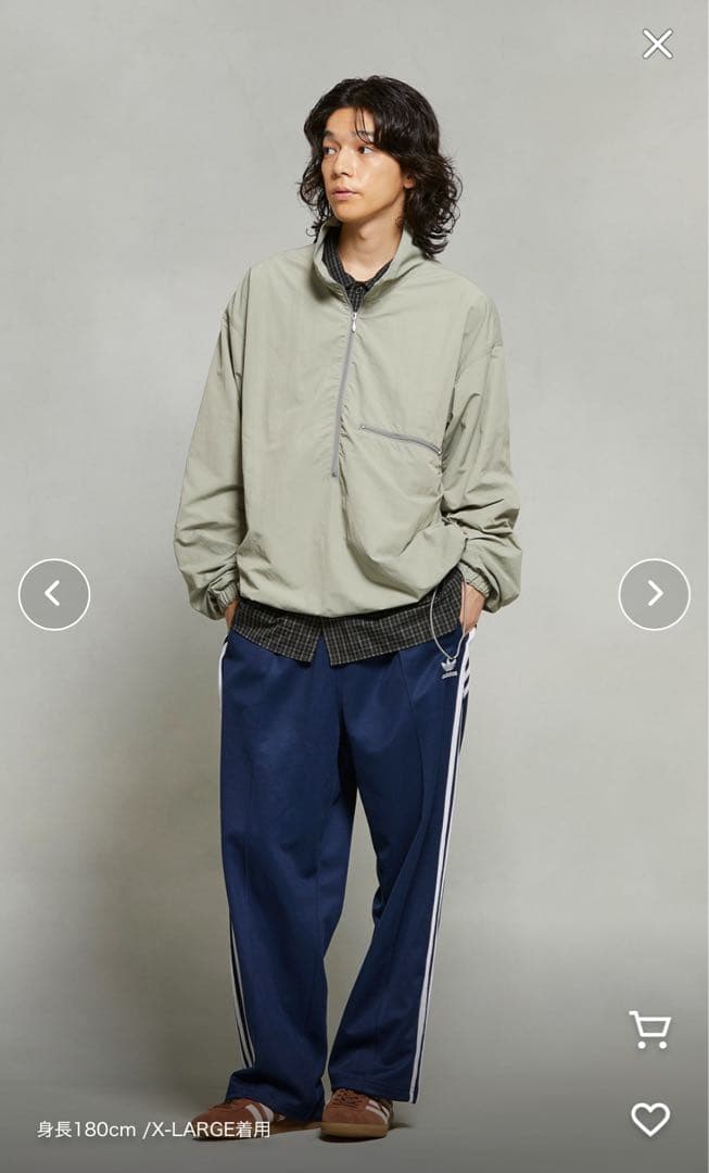 アディカラー バギーフィット ファイヤーバードトラックパンツ　Mサイズ ネイビー