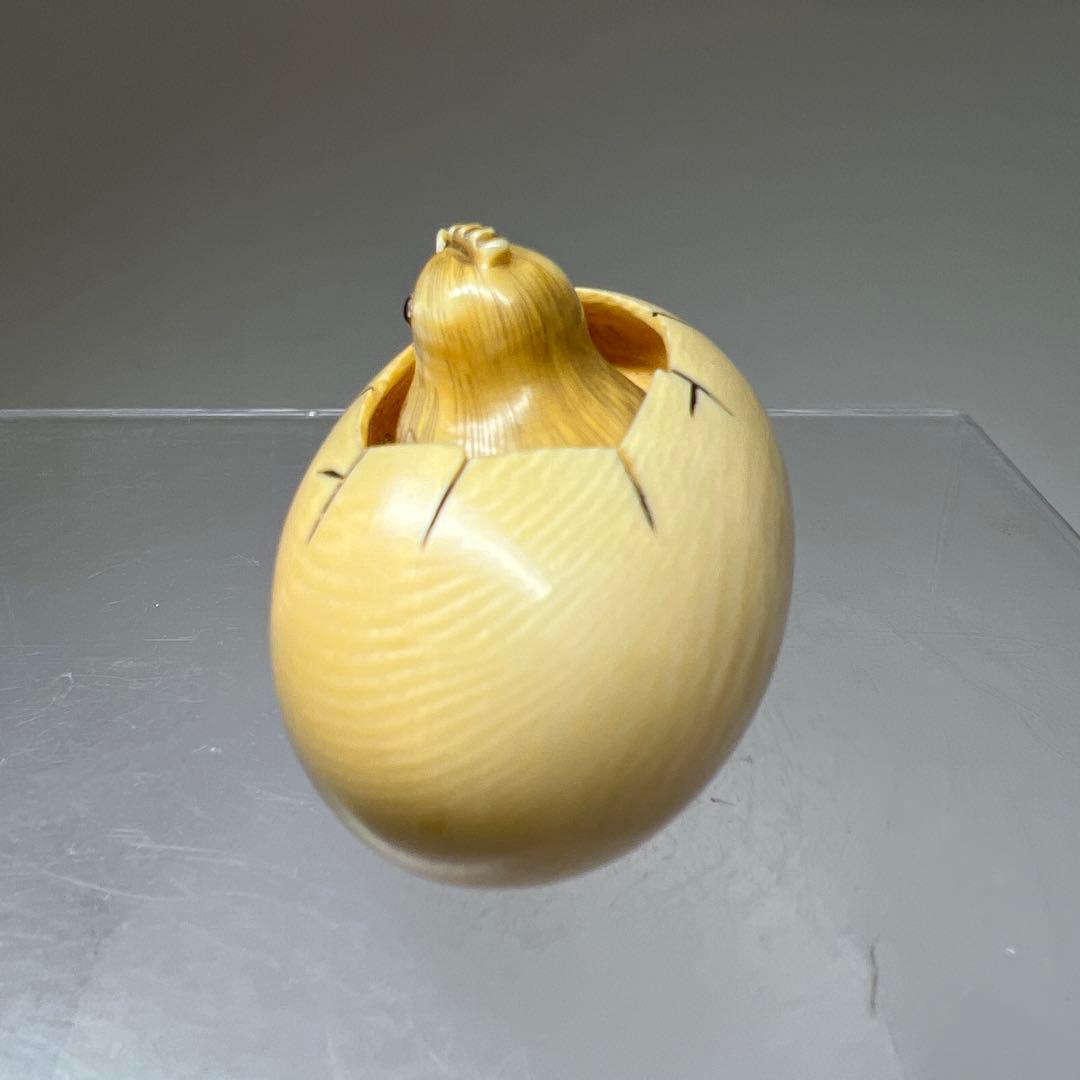 正堂在銘　極上からくりひよこ根付　36g 東Y8-0204☆2Fタエチ