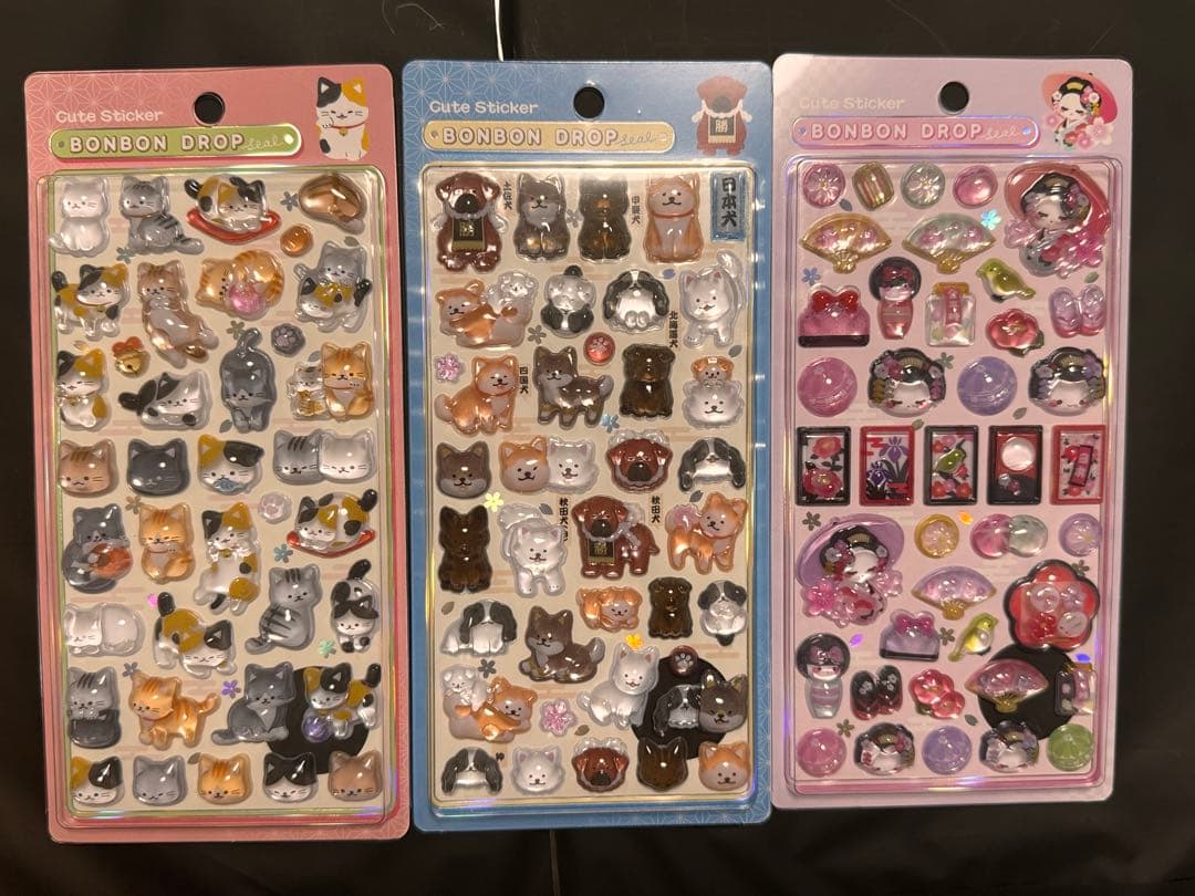 ボンボンドロップシール　和柄　新作+舞妓さん 6点セット　たまごサンド