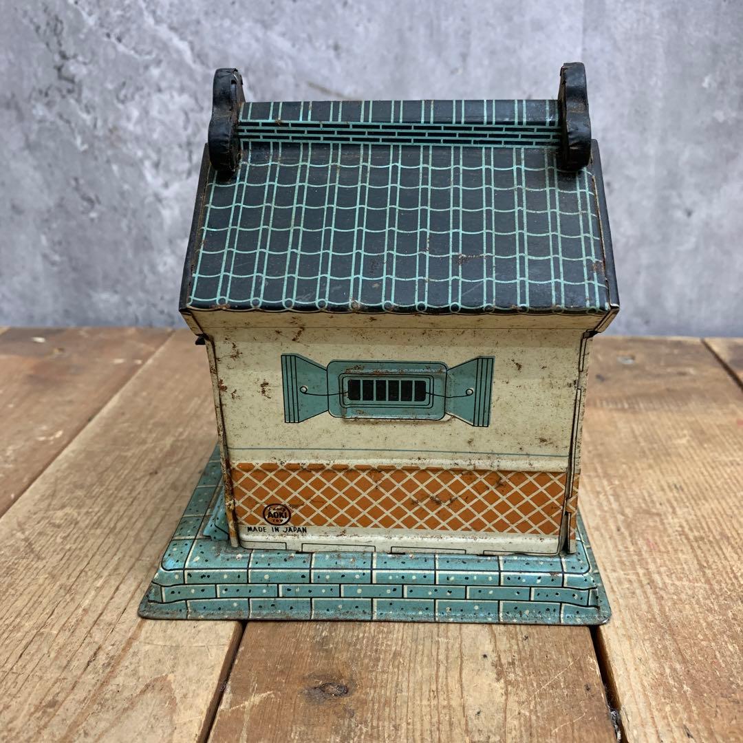 3F 【昭和レトロ】ブリキ 貯金箱 蔵型 AOKI TOY 日本製 ヴィンテージ