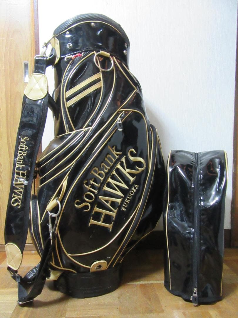 ★☆★希少★SoftBank HAWKS★3点式ゴルフバック★黒★☆★