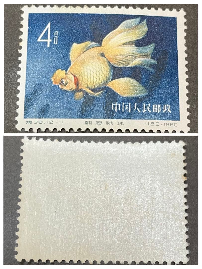 【未使用】中国切手　特38 金魚　12種完