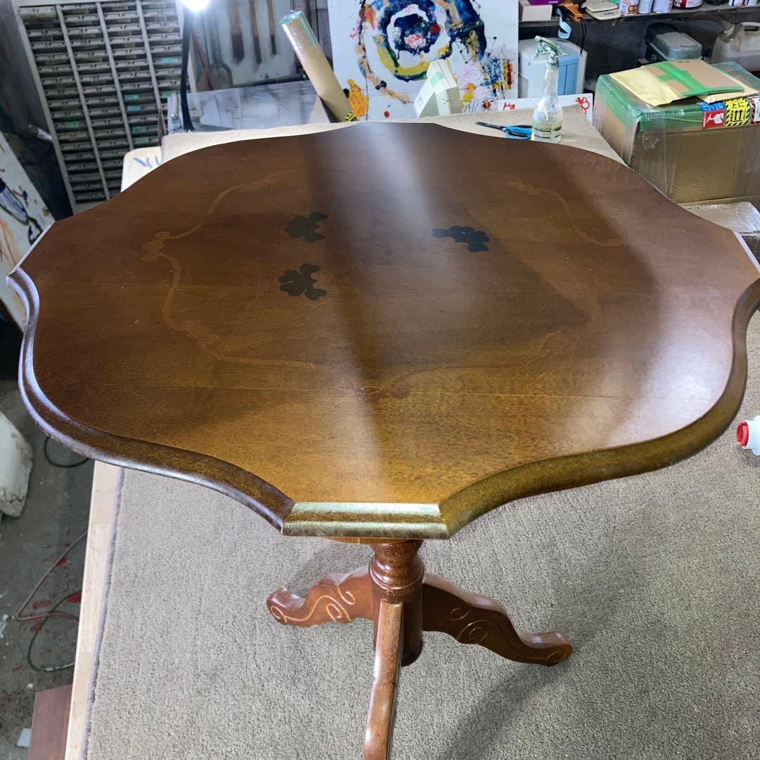 ダ*コ様 象嵌 コーヒーテーブル 丸テーブル サイドテーブル 幅54cm C