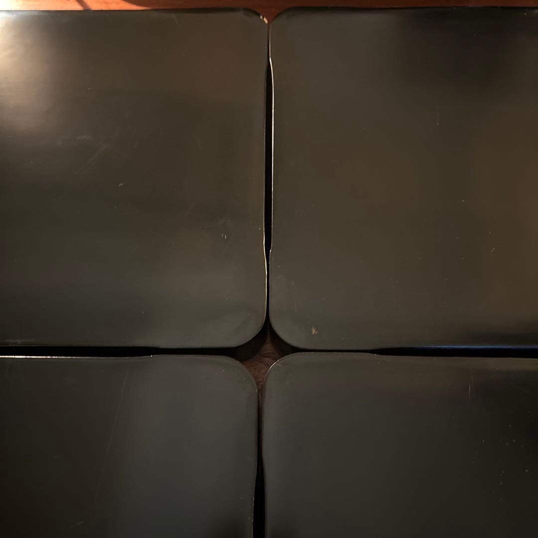 本堅地請合　漆　沈金　お盆×5