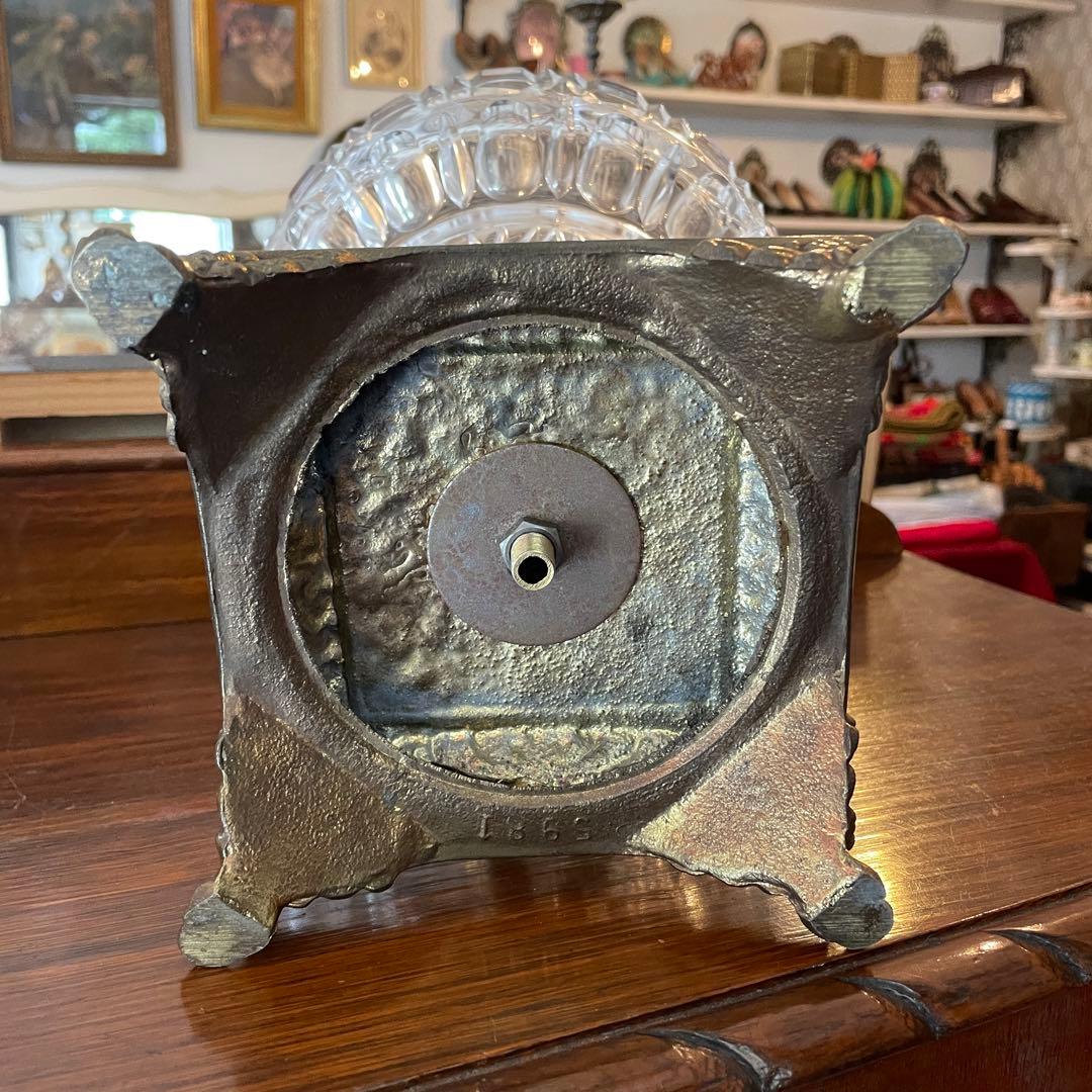 豪華！40s〜50sアメリカアンティーク　大理石&クリスタル付き大型ガラス容器