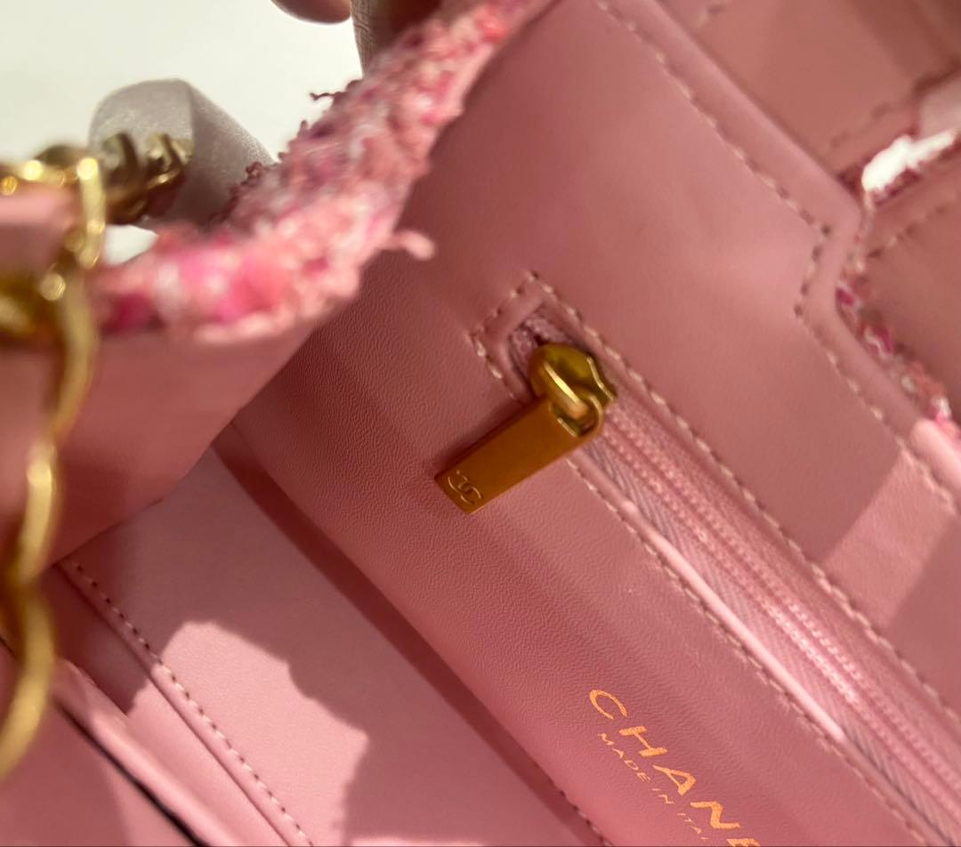 シャネル マトラッセ ツイード ハンドバッグ ピンク ノベルティ