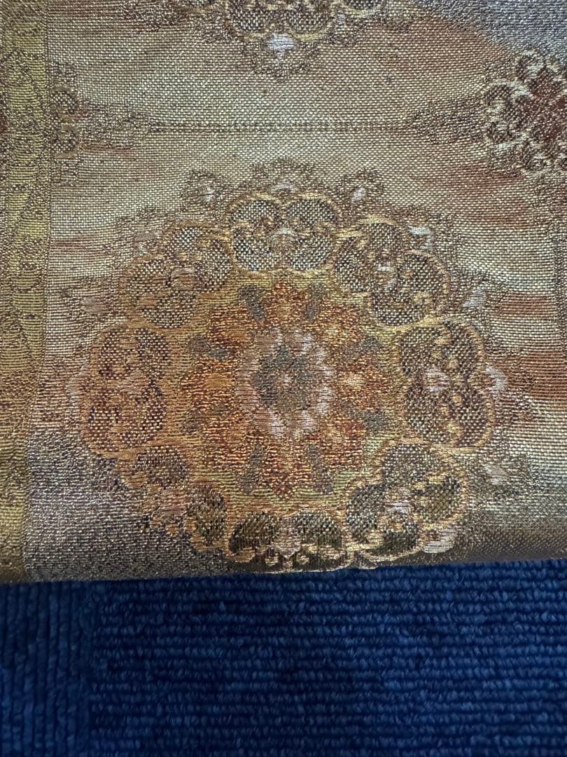 1923 袋帯 古代彫金紋  西陣織   金糸　高級上質上品　約440cm未使用