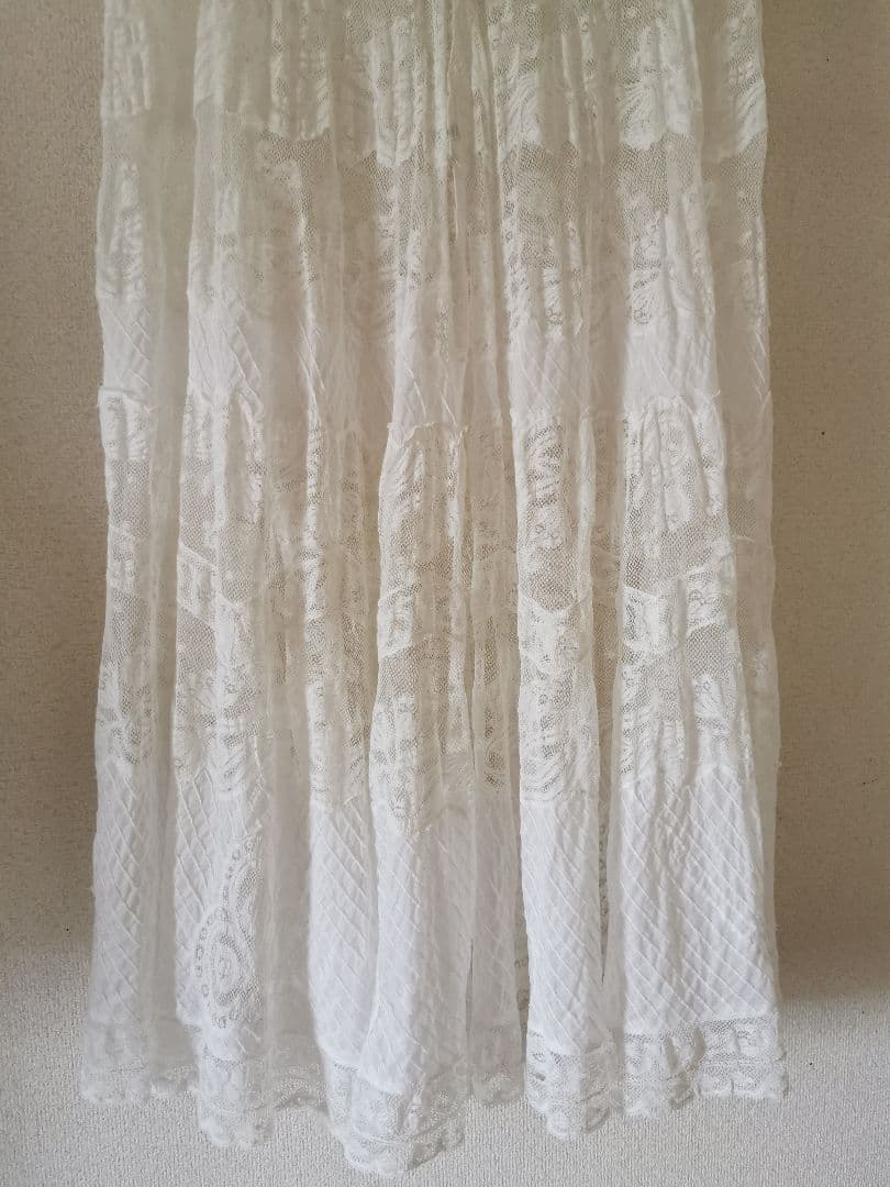 アンティーク 幻のノルマンディーレース ペチコート＆オーバースカート ピンタック