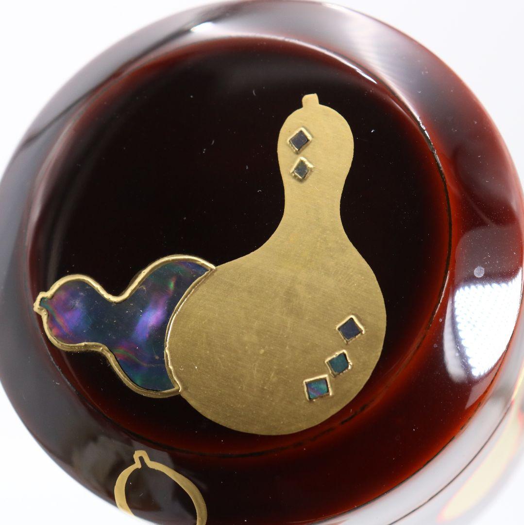 中村香鳳作 六瓢蒔絵 溜塗 雪吹棗 薄茶器 茶道具 共箱　V940　N8