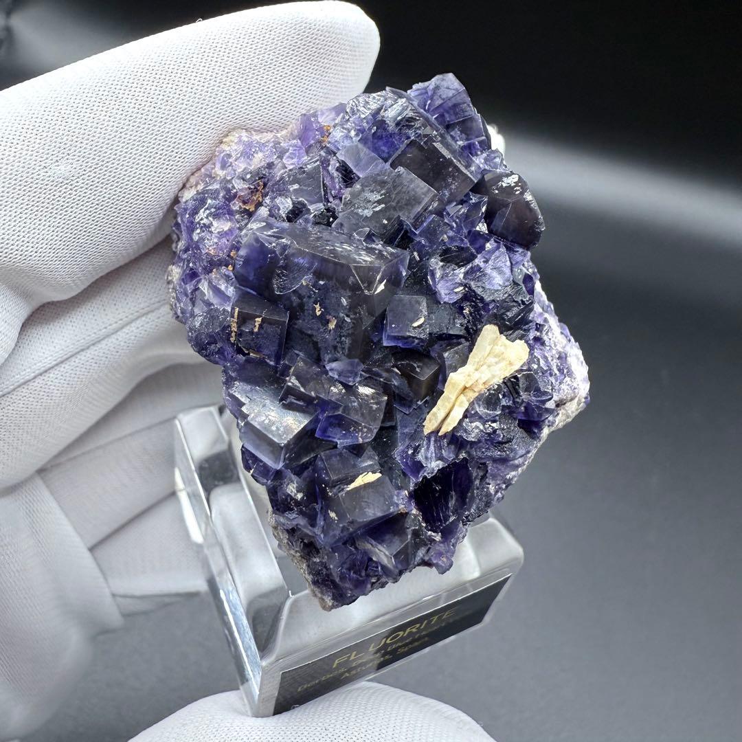 フローライト スペイン DeepBlueHeart Vein産 蛍石 原石 09