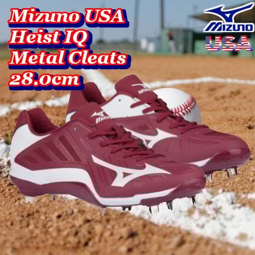 新品 USA ミズノ ハイスト IQ 野球 金属 金具 スパイク 28.0cm