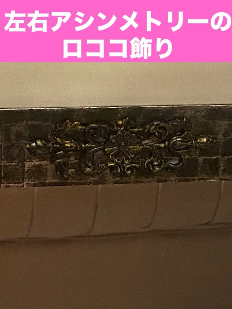 １点物♦️高級モザイクミラーベース♦️ゴシック 堕天使♦️ブラック＆金♦️アシンメトリー