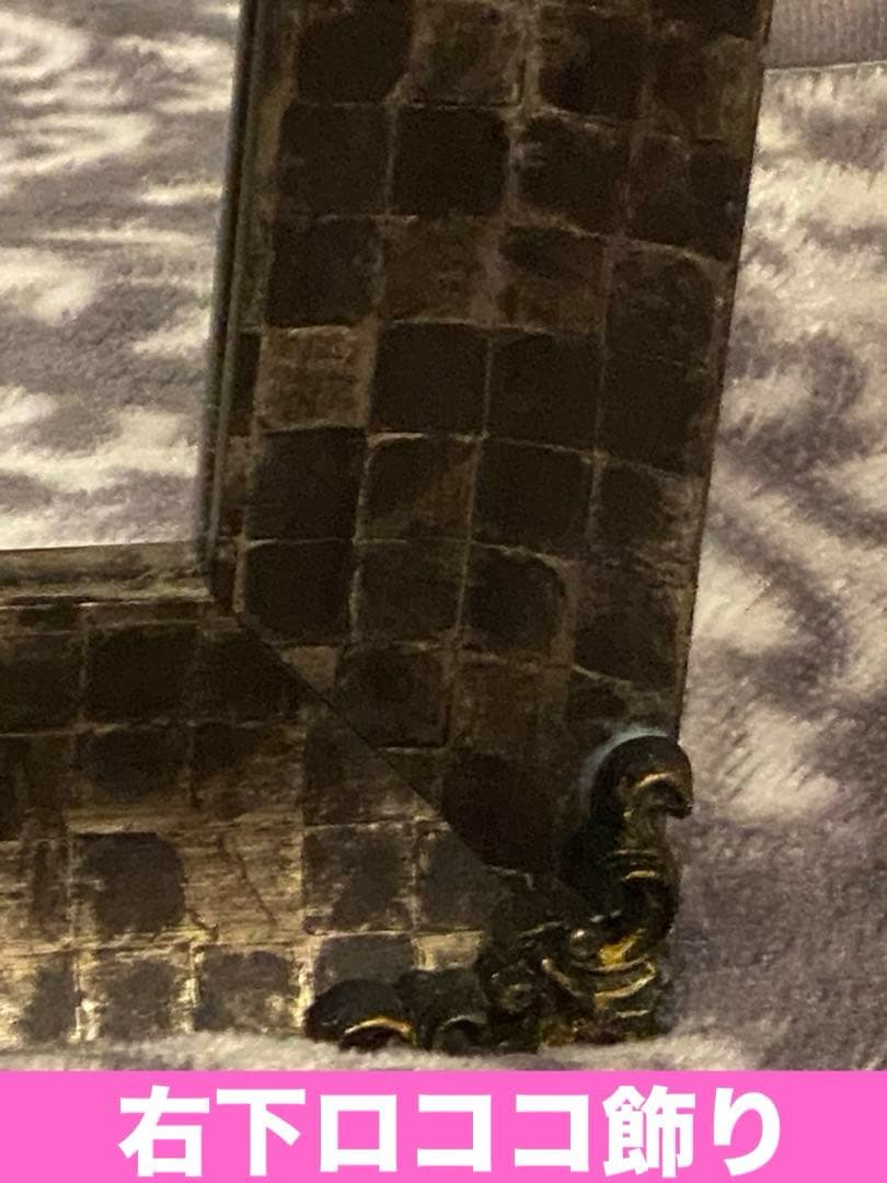 １点物♦️高級モザイクミラーベース♦️ゴシック 堕天使♦️ブラック＆金♦️アシンメトリー