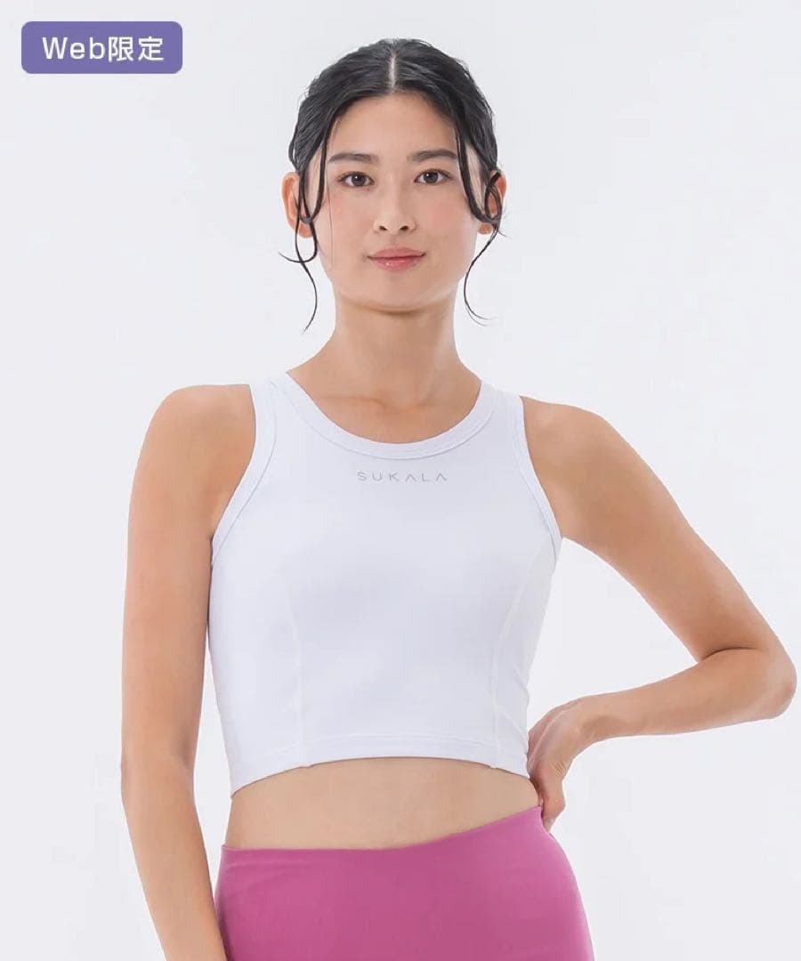 SUKALA ウェブ限定 クロップドタンクトップ ホワイト
