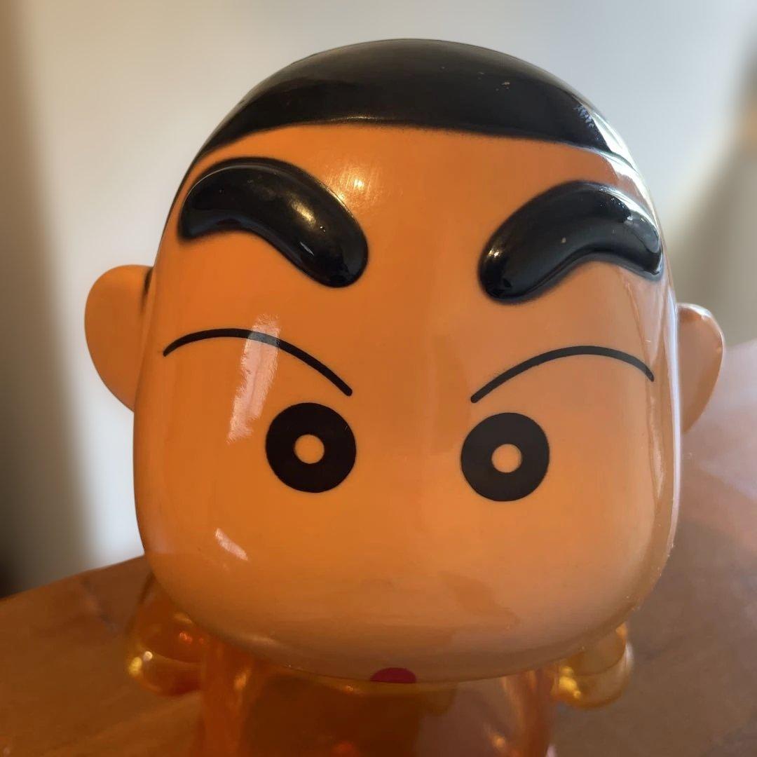 希少　クレヨンしんちゃん　貯金箱　オレンジ