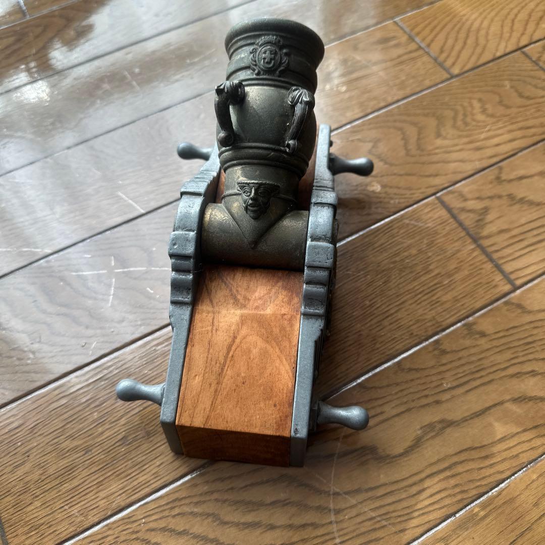 砲形インテリア置物 木製と金属製
