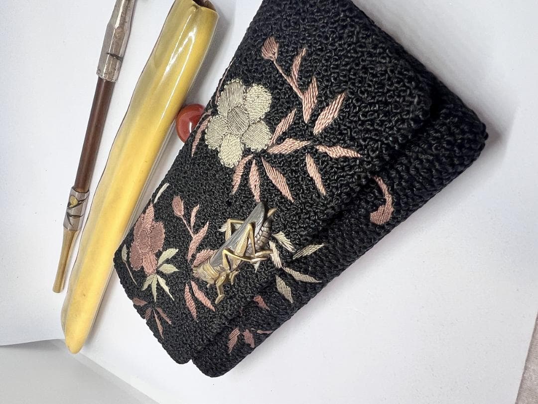 煙草入れ　かます　差し　江戸期　サガラ織　２組セットで