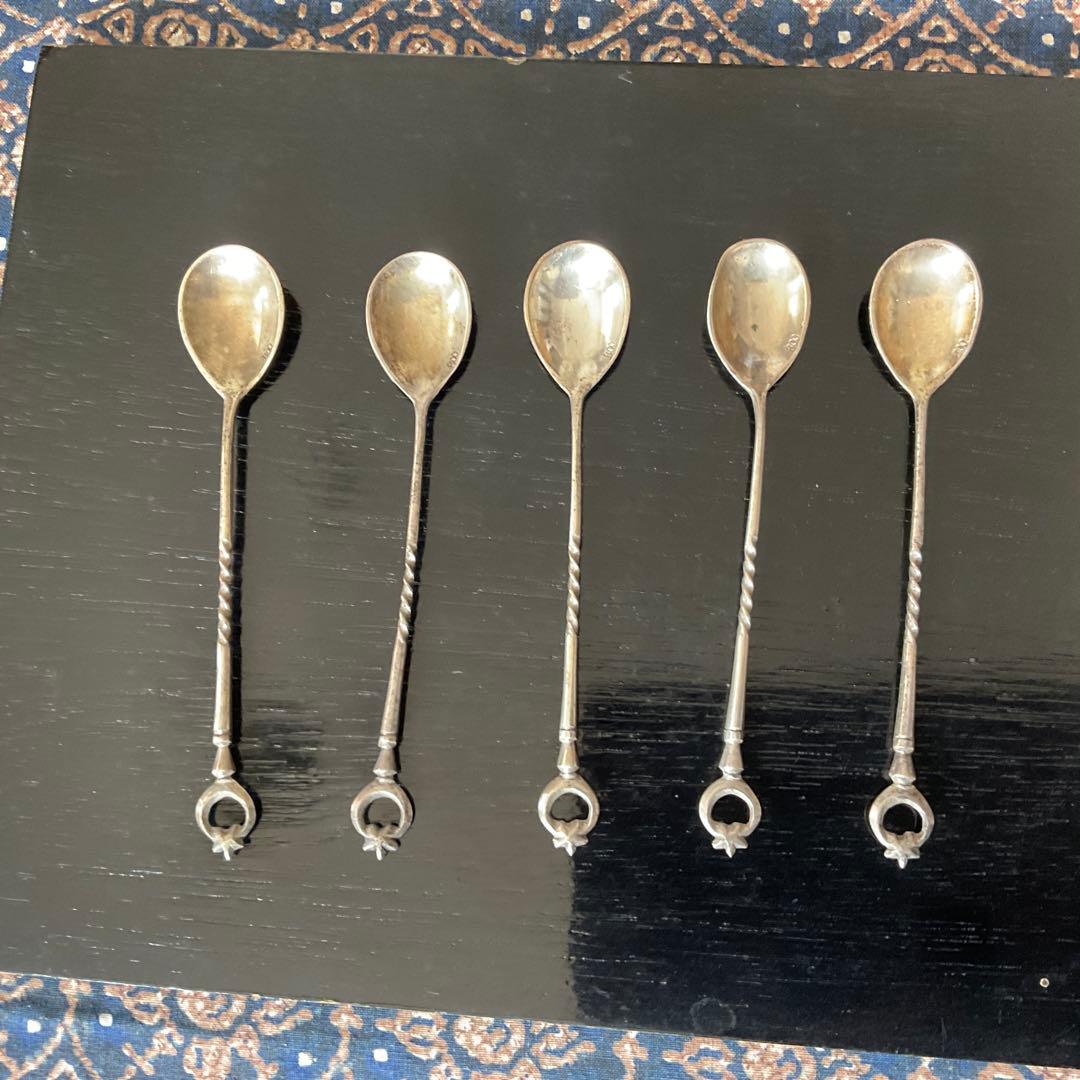 シルバスプーン 4本セットアンティーク(800の刻印)