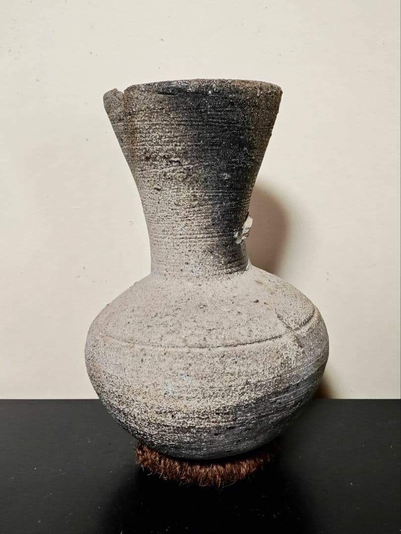 須恵器長頸壺　古墳時代　考古発掘品　古代日本　古美術　花呼ぶ器