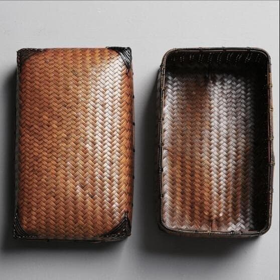 竹製 茶箱 長方形 茶器入れ 収納する 手作り