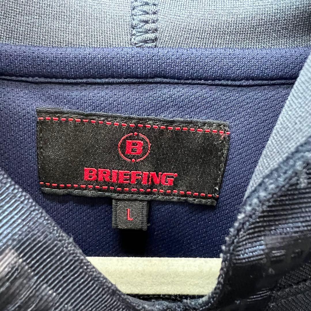 BRIEFING ロゴテープ パーカー ネイビー L