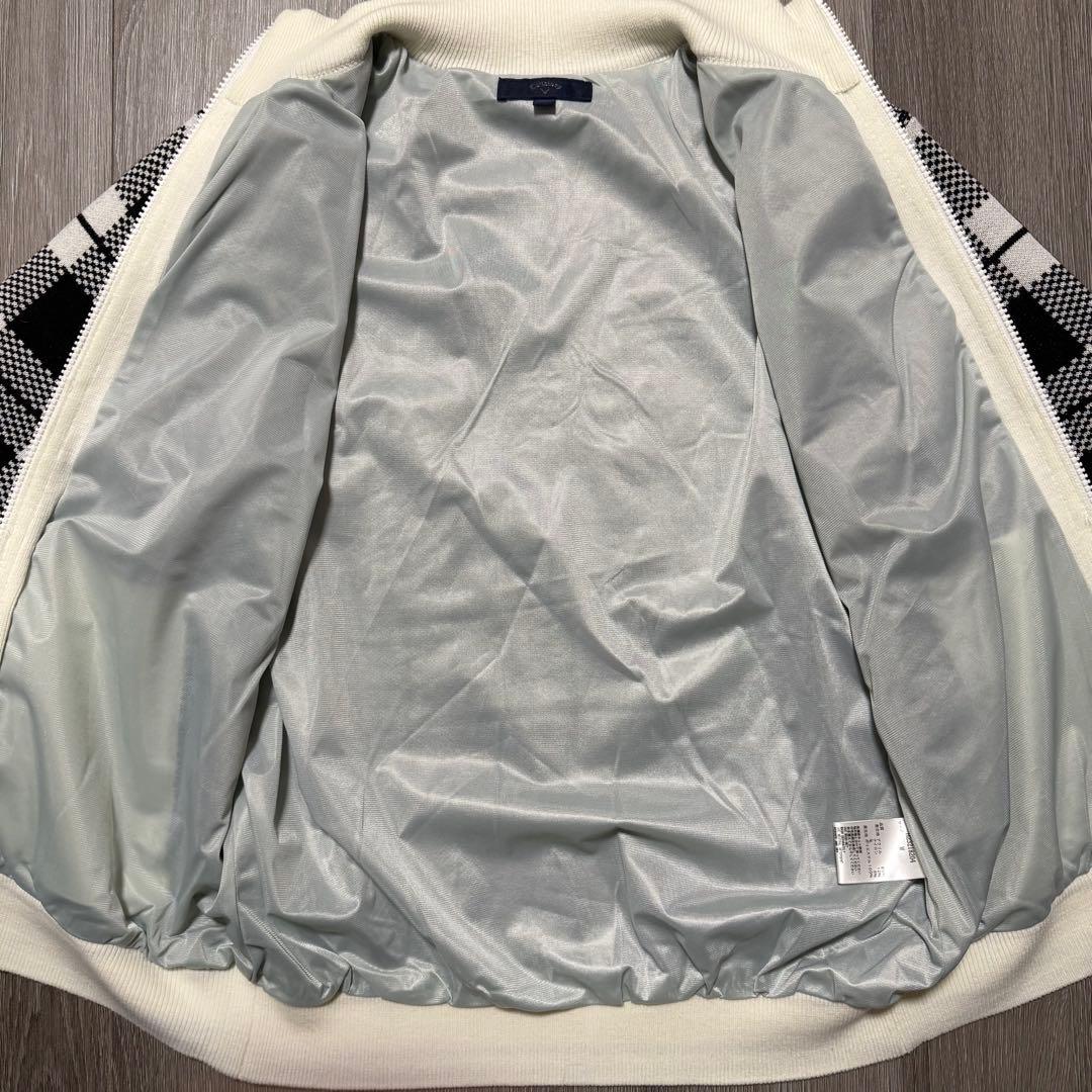 【美品】キャロウェイ callaway チェック柄ニットブルゾン Mサイズ