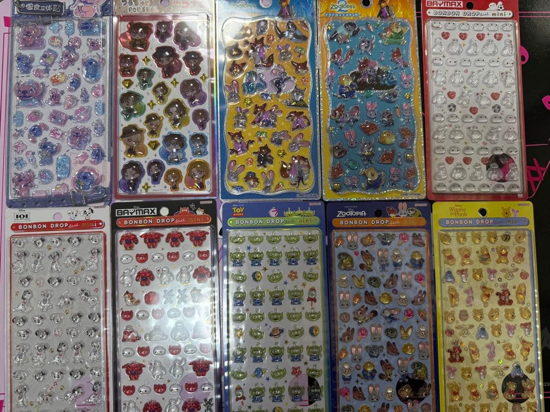 ディズニーボンボンドロップミニ，他シール22枚セット