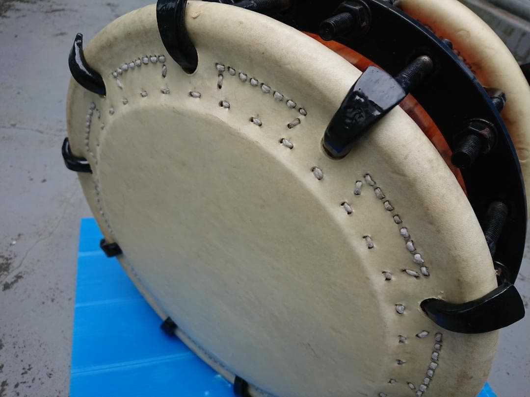 状態良好‼　けやき７寸胴　ボルト締め三丁掛締太鼓