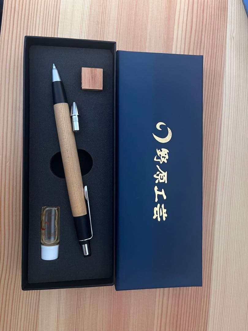 旧型　野原工芸　シャーペン　木曽ひのき　固定式口金付き