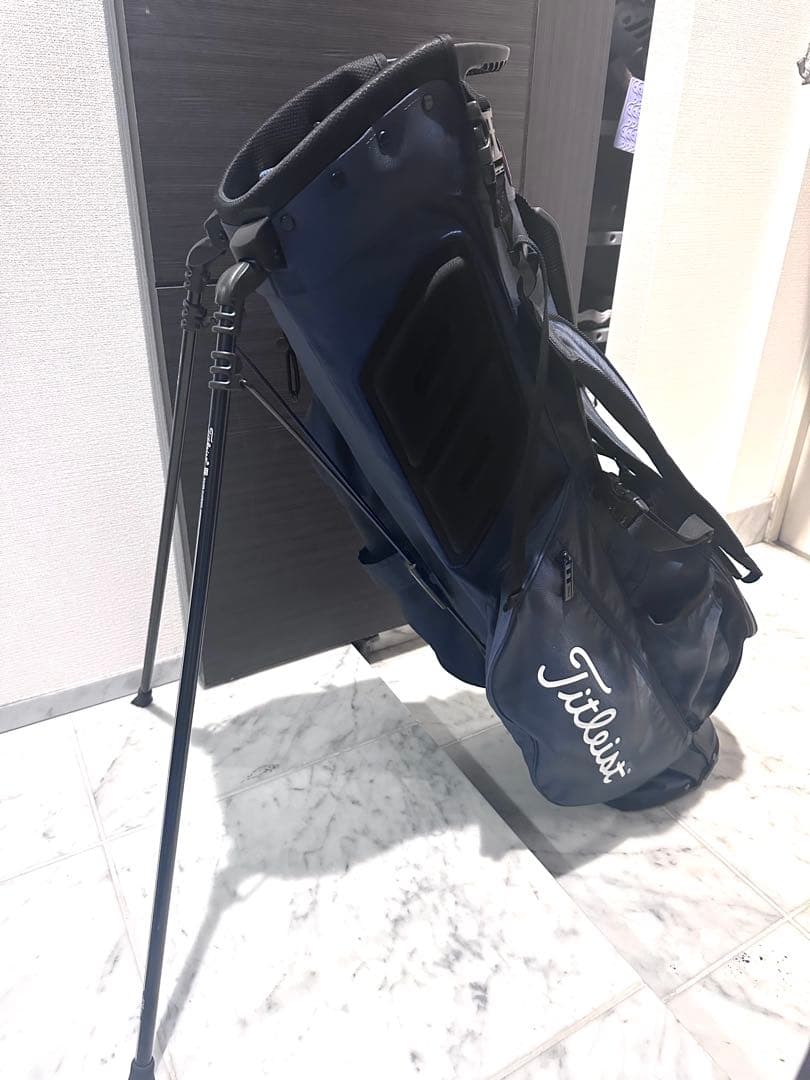 Titleist ネイビー キャディバッグ ポーチ レインウェア3点セット