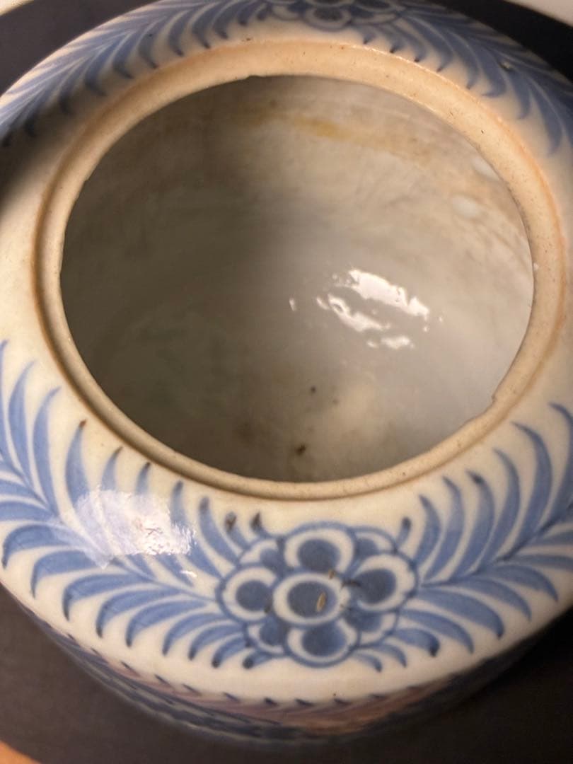 染付 花唐草 水注 水次 煎茶道具 A-25