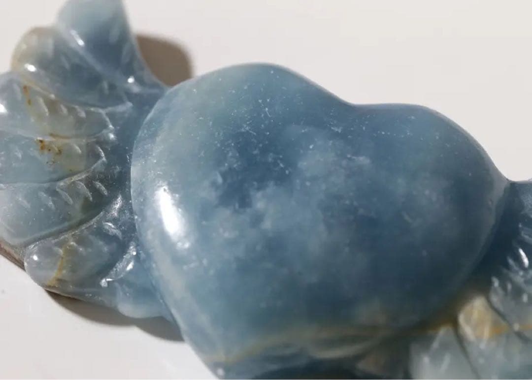 【天然石】ブルーカルサイト ハートウィング